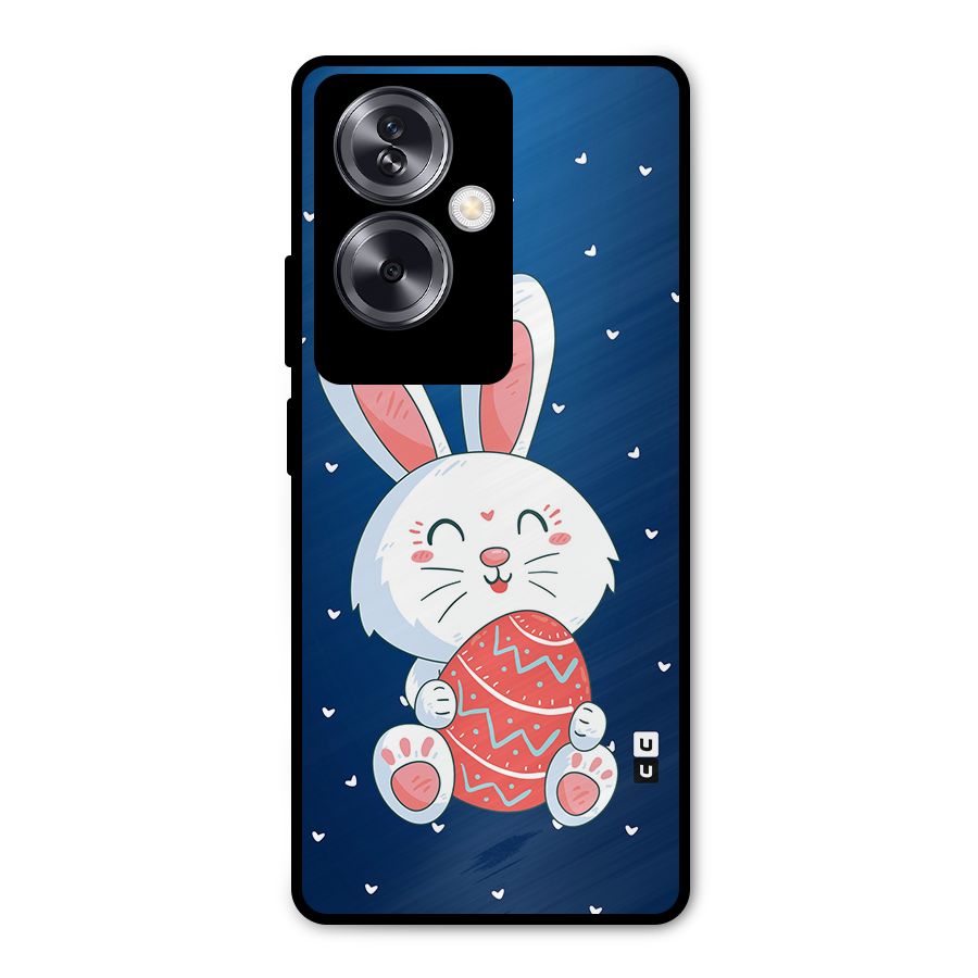 Happy Festive Bunny Metal Back Case for Oppo A79 5G