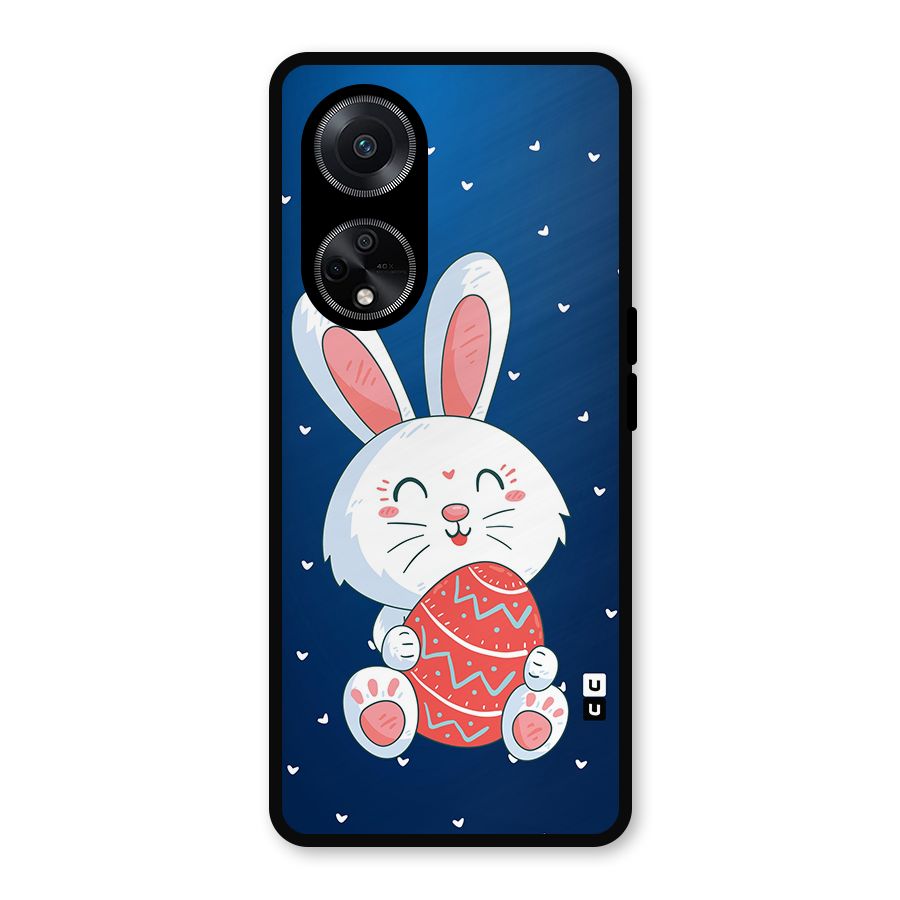 Happy Festive Bunny Metal Back Case for Oppo F23