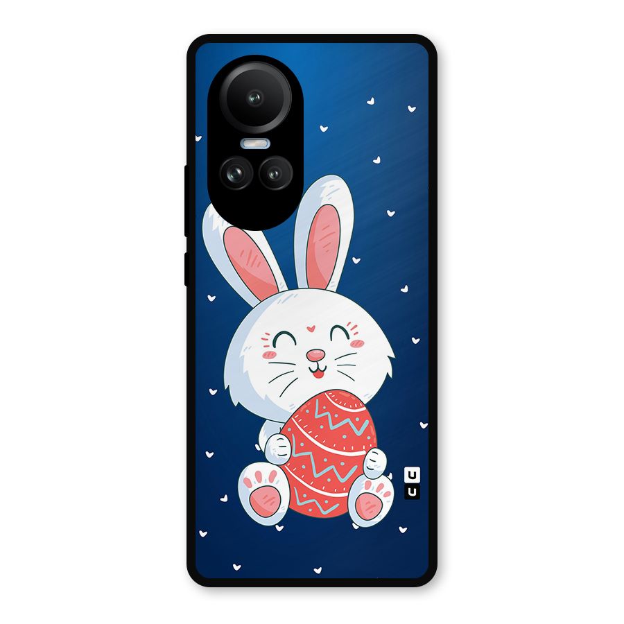 Happy Festive Bunny Metal Back Case for Oppo Reno10 Pro
