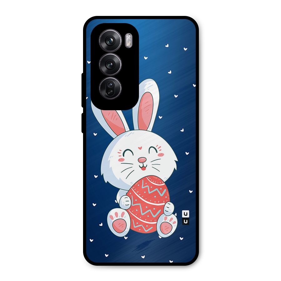 Happy Festive Bunny Metal Back Case for Oppo Reno12 Pro
