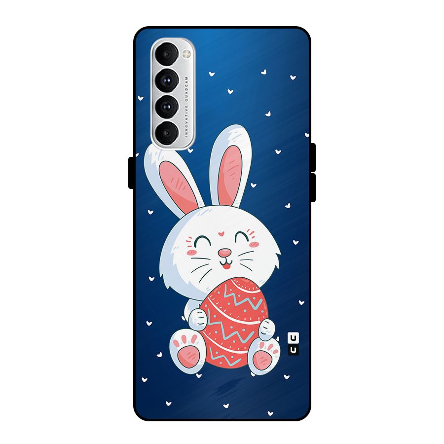 Happy Festive Bunny Metal Back Case for Oppo Reno4 Pro