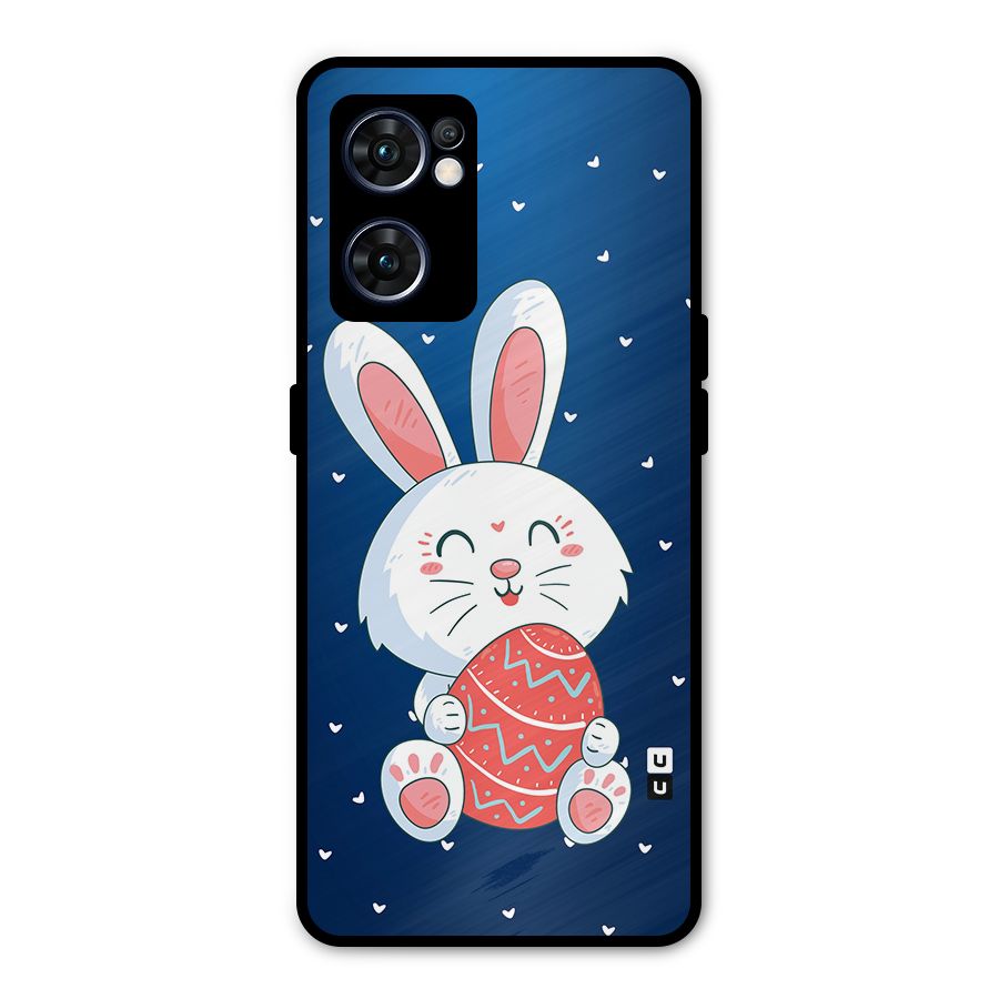 Happy Festive Bunny Metal Back Case for Oppo Reno7 5G