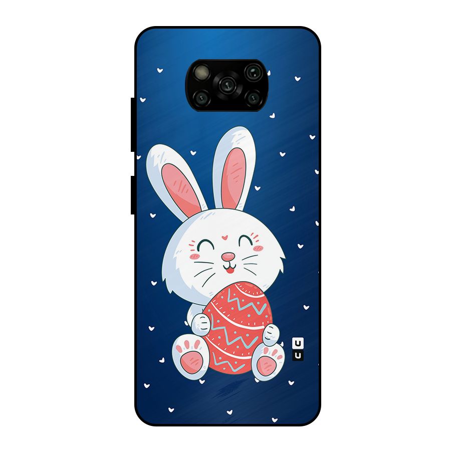 Happy Festive Bunny Metal Back Case for Poco X3