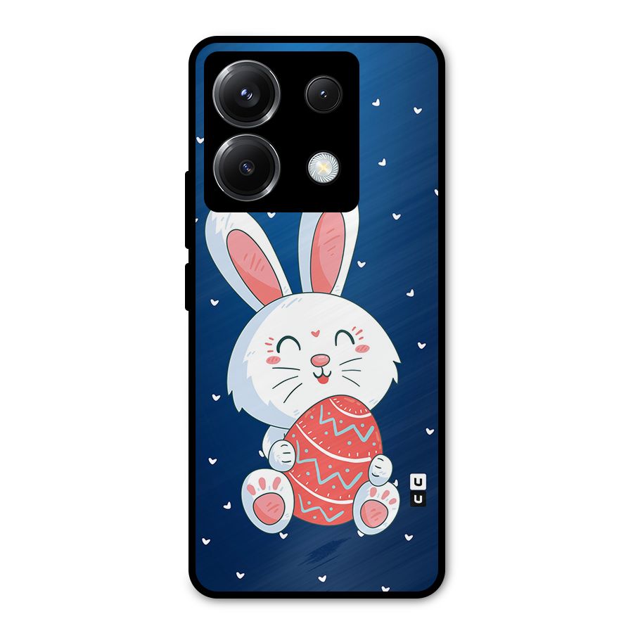 Happy Festive Bunny Metal Back Case for Poco X6