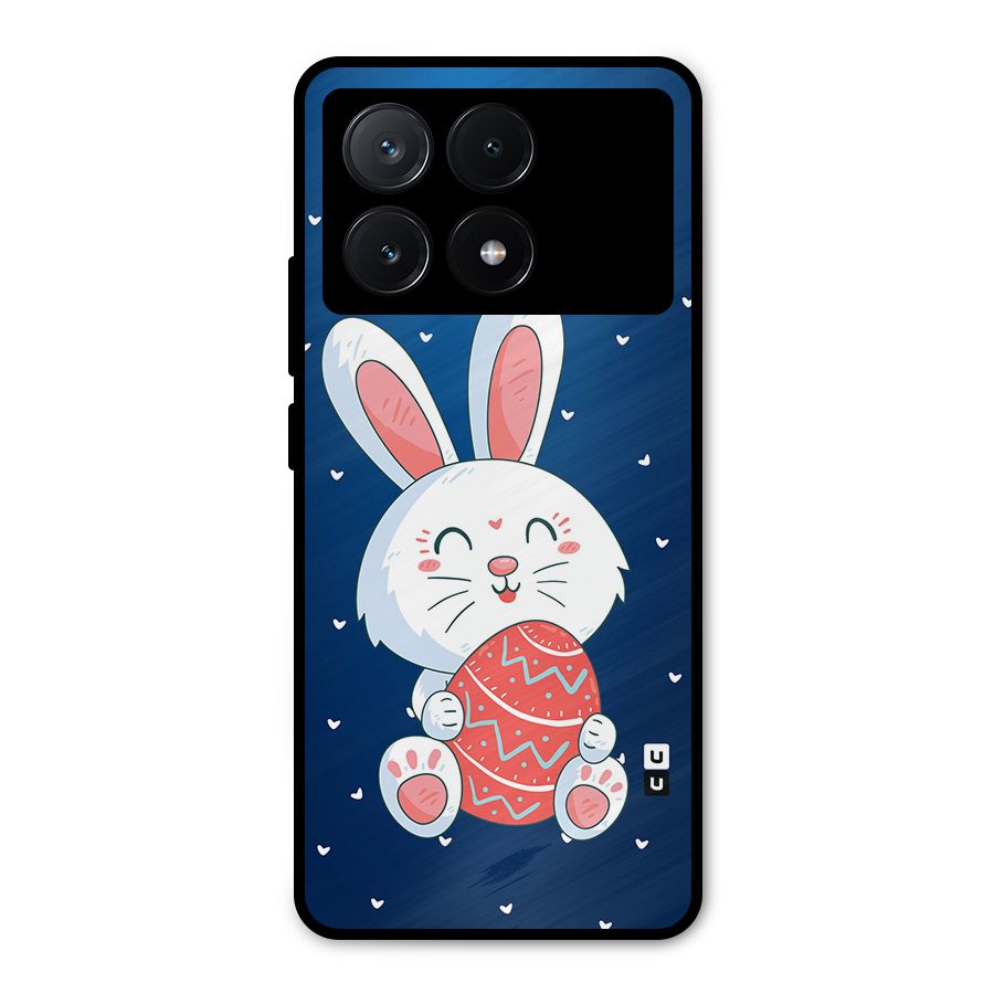 Happy Festive Bunny Metal Back Case for Poco X6 Pro