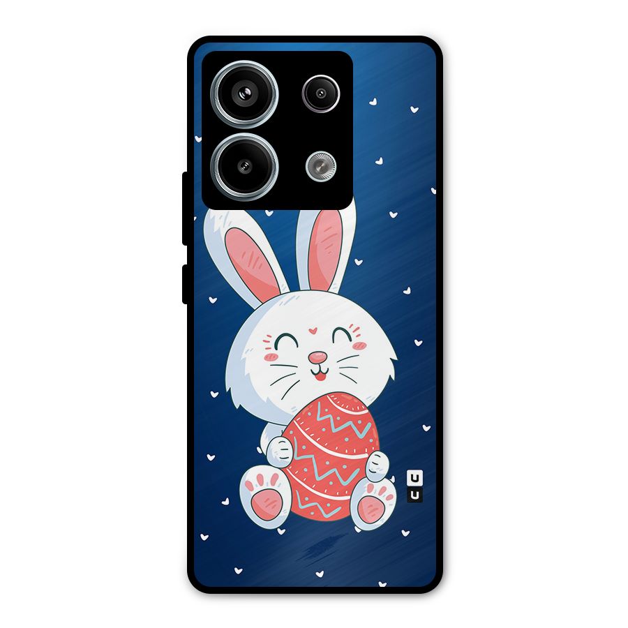 Happy Festive Bunny Metal Back Case for Redmi Note 13 Pro 5G