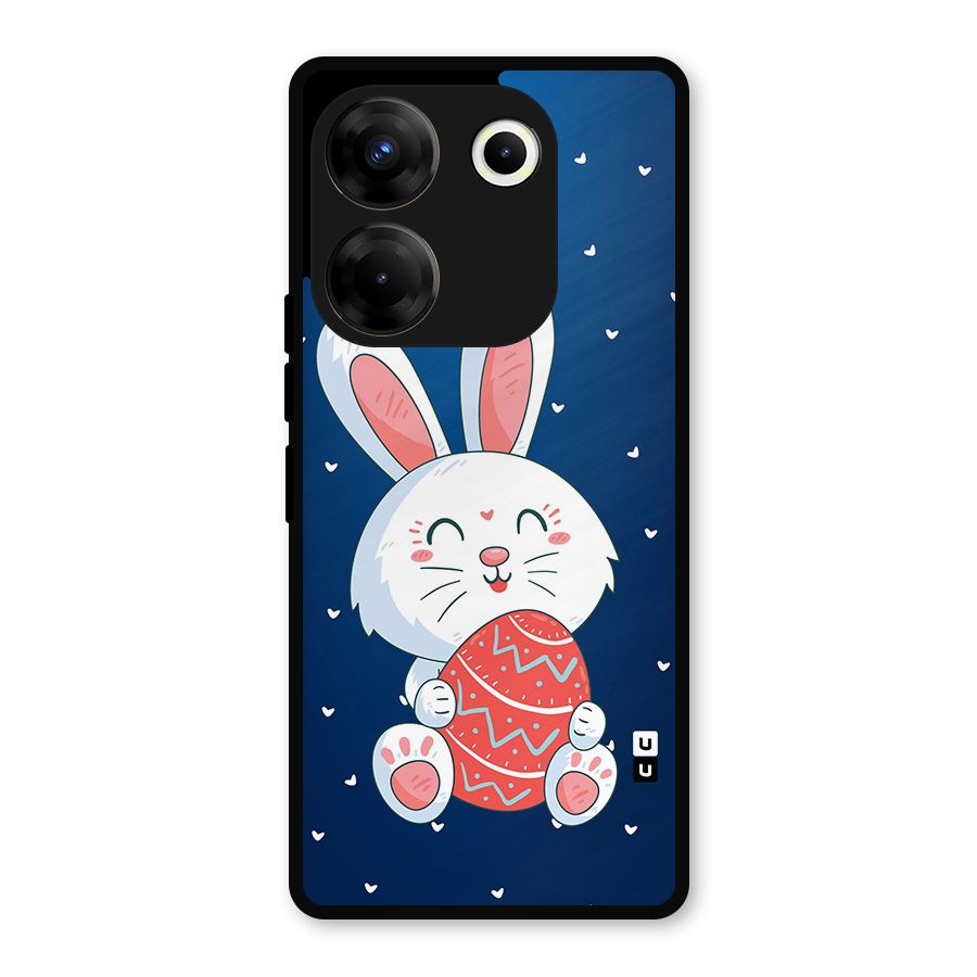 Happy Festive Bunny Metal Back Case for Tecno Camon 20