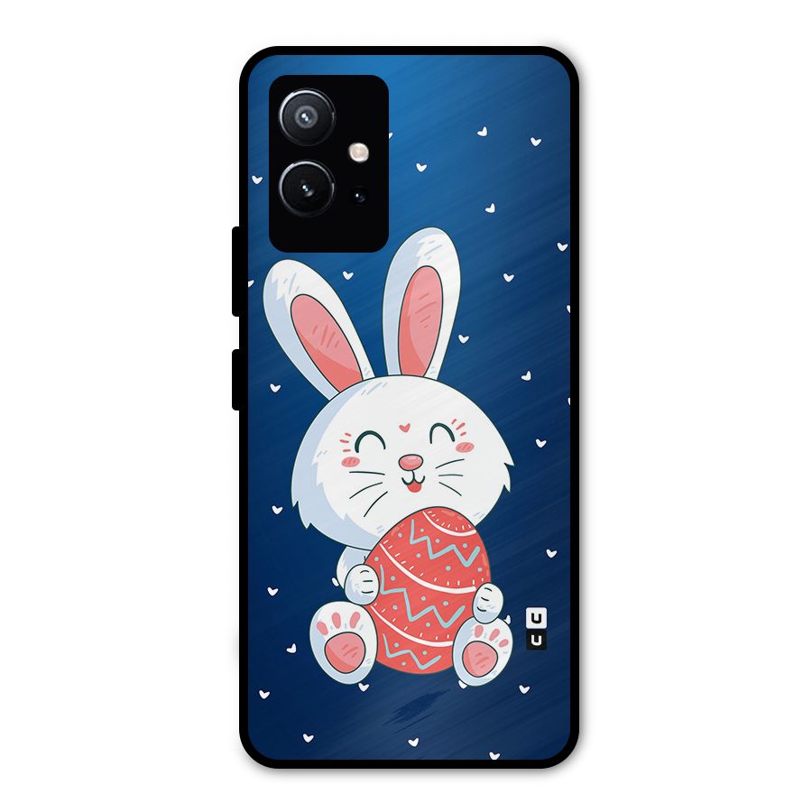Happy Festive Bunny Metal Back Case for Vivo T1 5G