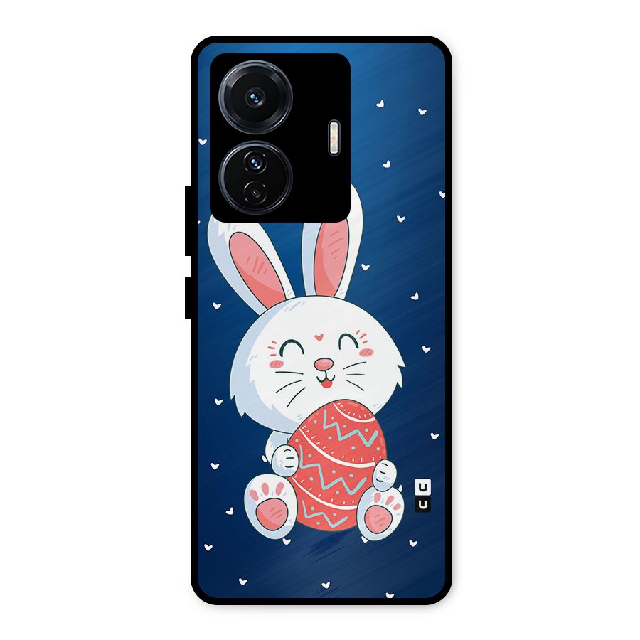 Happy Festive Bunny Metal Back Case for Vivo T1 Pro