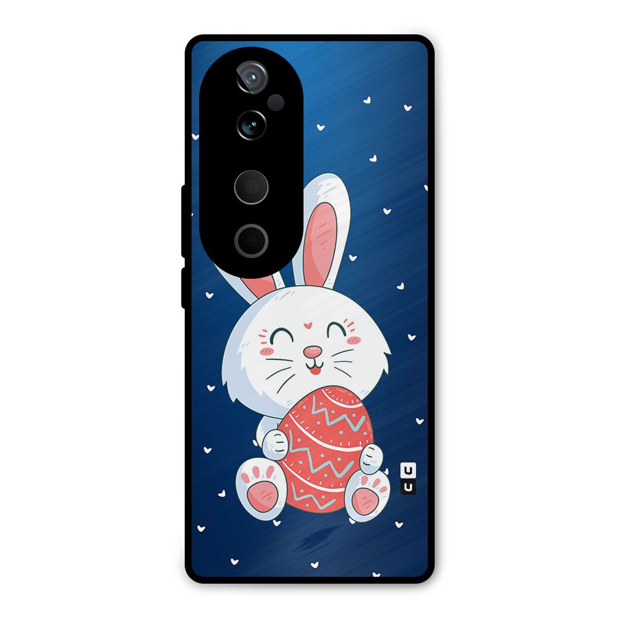 Happy Festive Bunny Metal Back Case for Vivo T3 Ultra