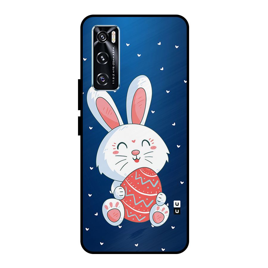 Happy Festive Bunny Metal Back Case for Vivo V20 SE