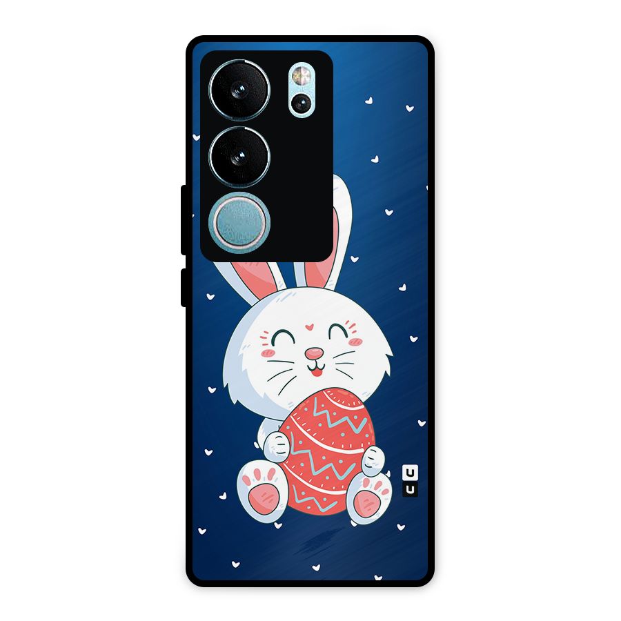 Happy Festive Bunny Metal Back Case for Vivo V29 Pro