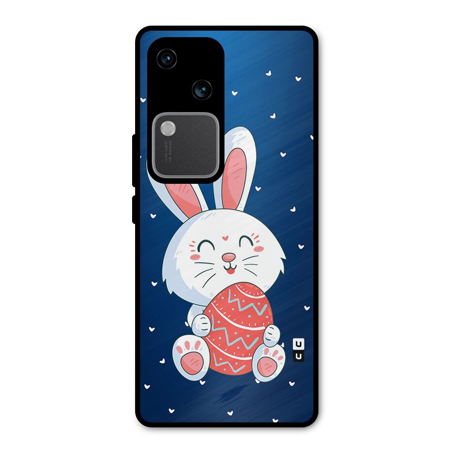 Happy Festive Bunny Metal Back Case for Vivo V30 Pro
