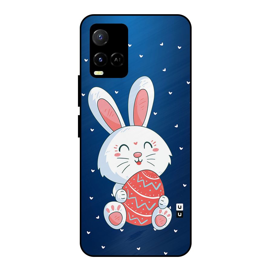 Happy Festive Bunny Metal Back Case for Vivo Y21A