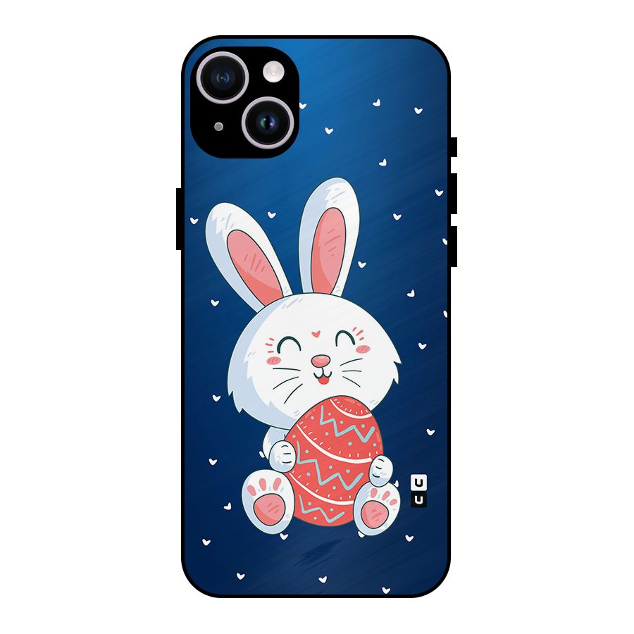Happy Festive Bunny Metal Back Case for iPhone 14 Plus