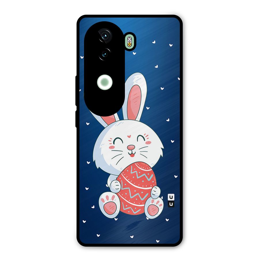 Happy Festive Bunny Metal Back Case for iQOO Z9s