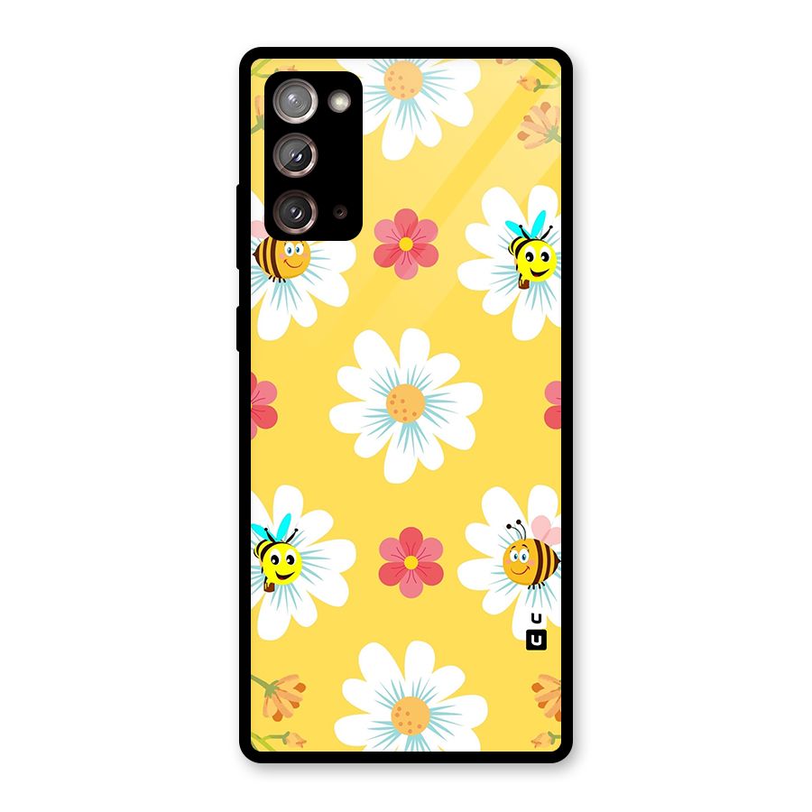 Happy Flowers Glass Back Case for Galaxy Note 20