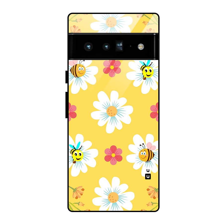 Happy Flowers Glass Back Case for Google Pixel 6 Pro
