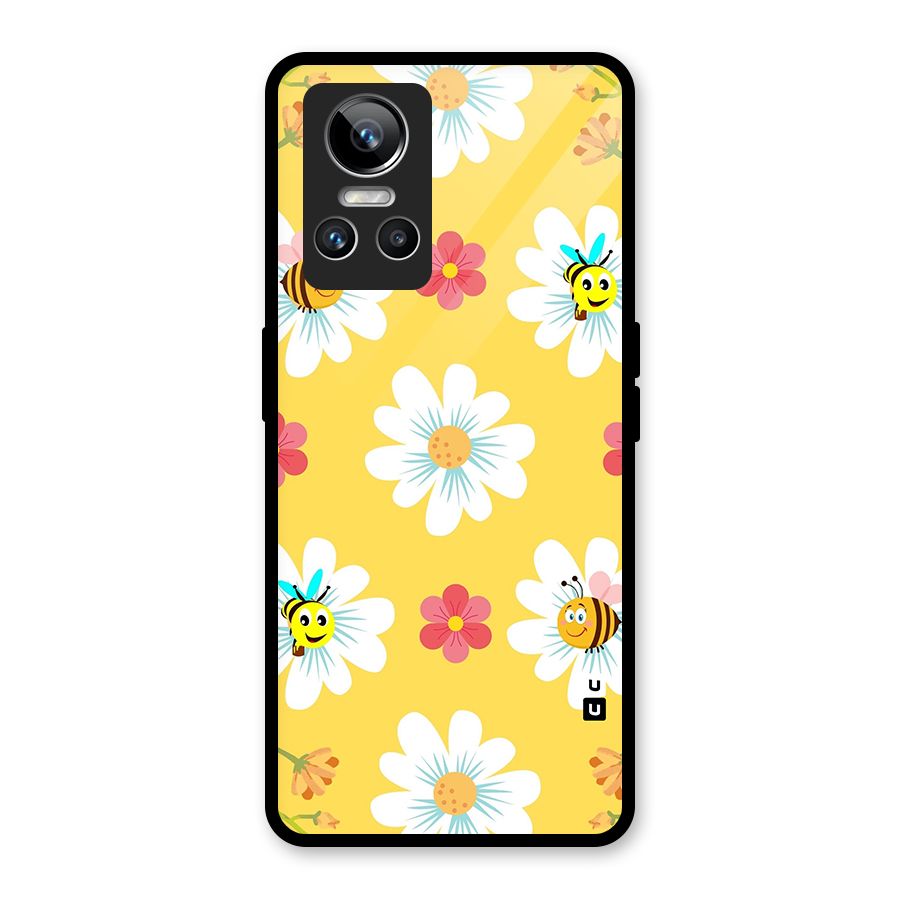 Happy Flowers Glass Back Case for Realme GT Neo 3