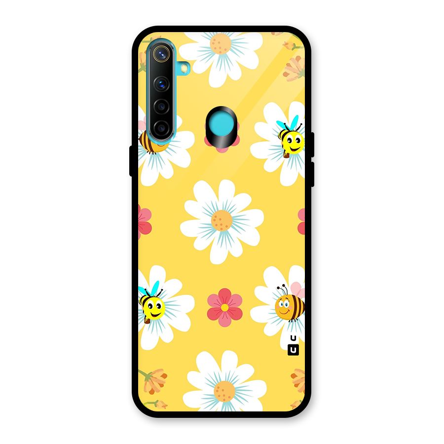Happy Flowers Glass Back Case for Realme Narzo 10