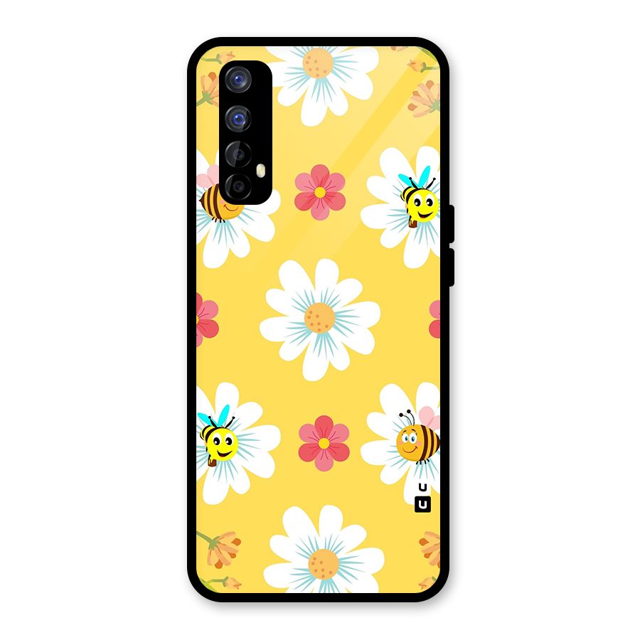 Happy Flowers Glass Back Case for Realme Narzo 20 Pro