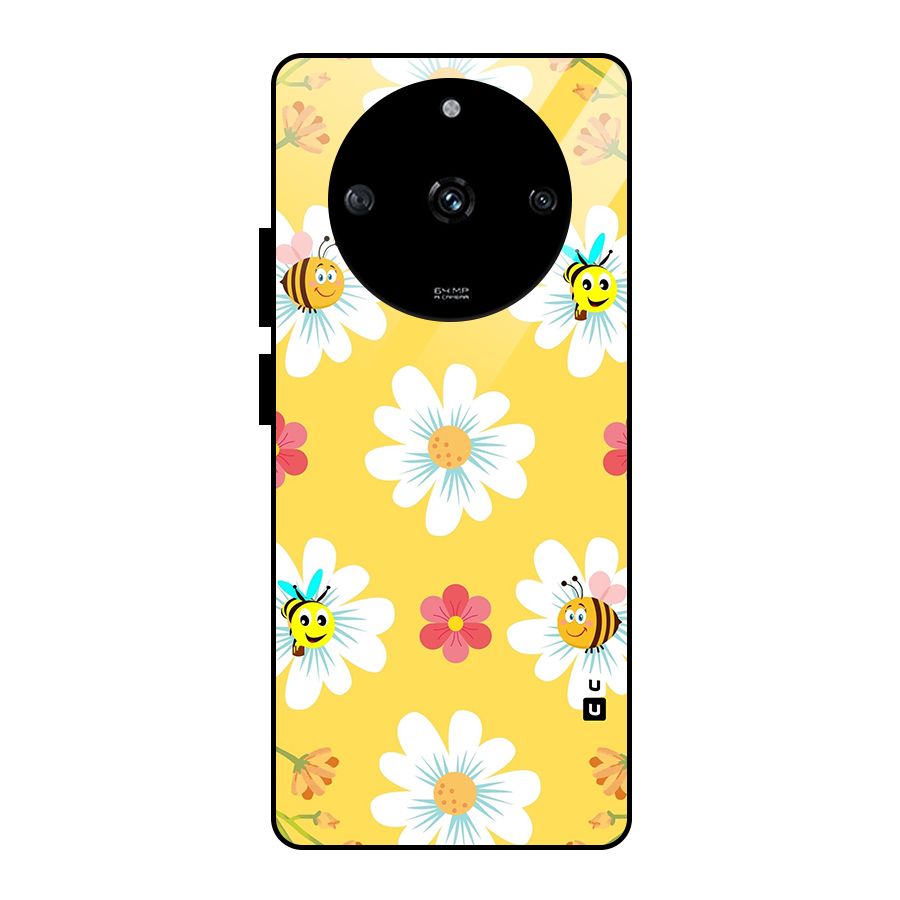 Happy Flowers Glass Back Case for Realme Narzo 60 5G