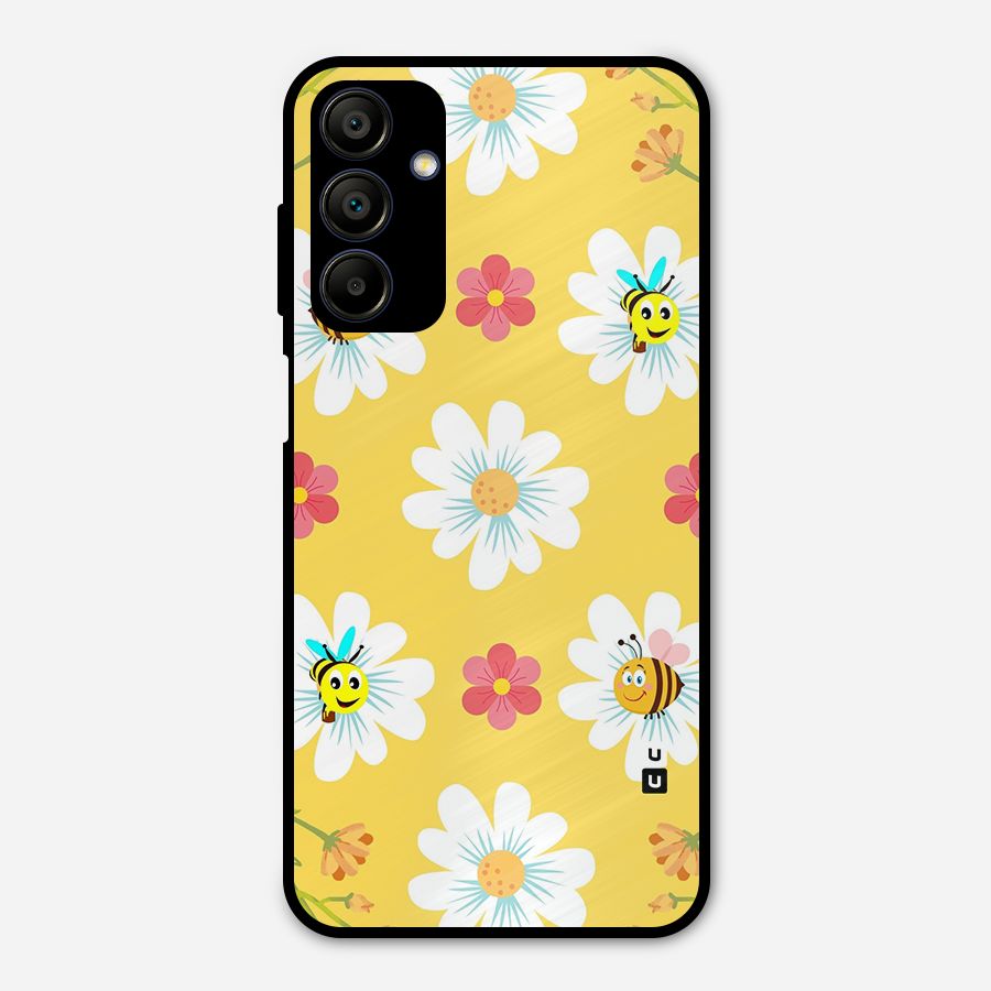 Happy Flowers Metal Back Case for Galaxy A15 5G