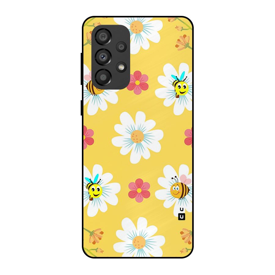 Happy Flowers Metal Back Case for Galaxy A33 5G