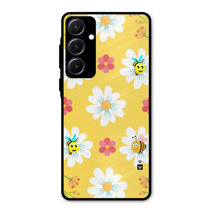 Happy Flowers Metal Back Case for Galaxy A55
