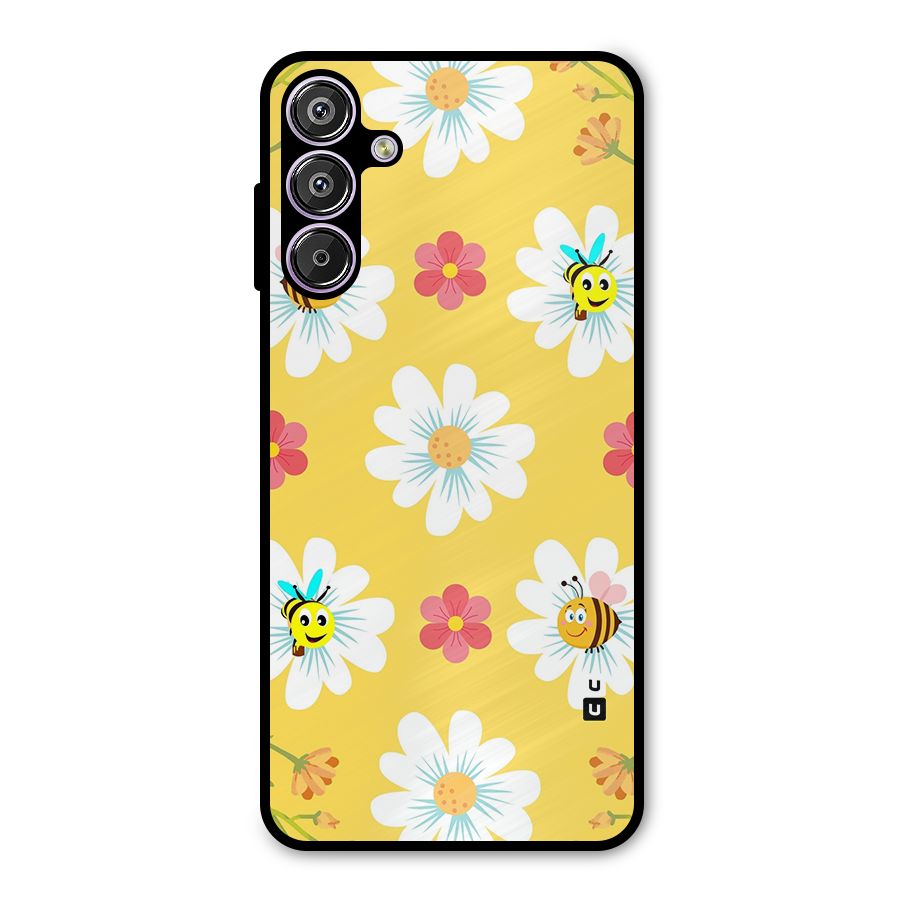 Happy Flowers Metal Back Case for Galaxy F15