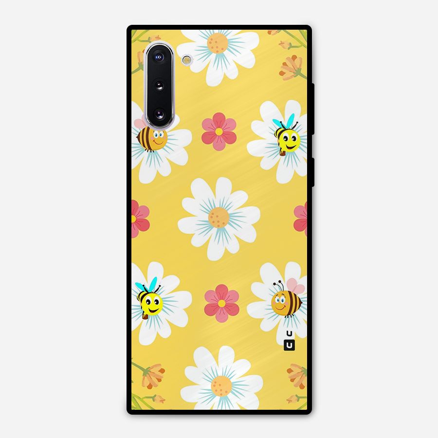 Happy Flowers Metal Back Case for Galaxy Note 10