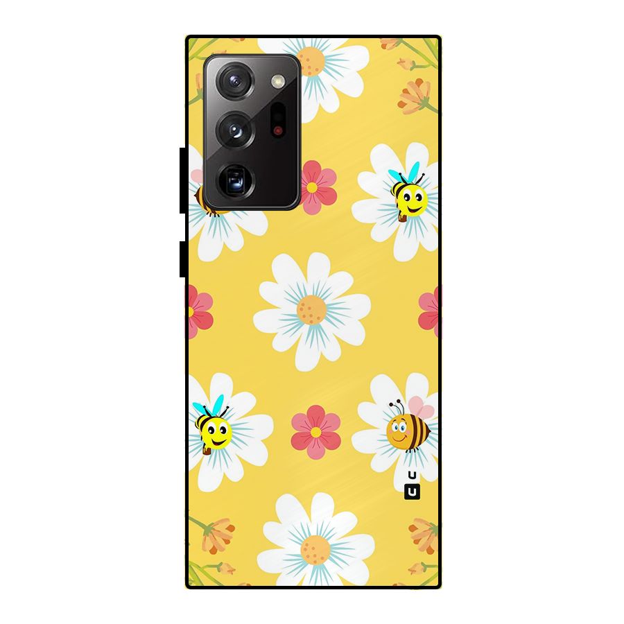Happy Flowers Metal Back Case for Galaxy Note 20 Ultra