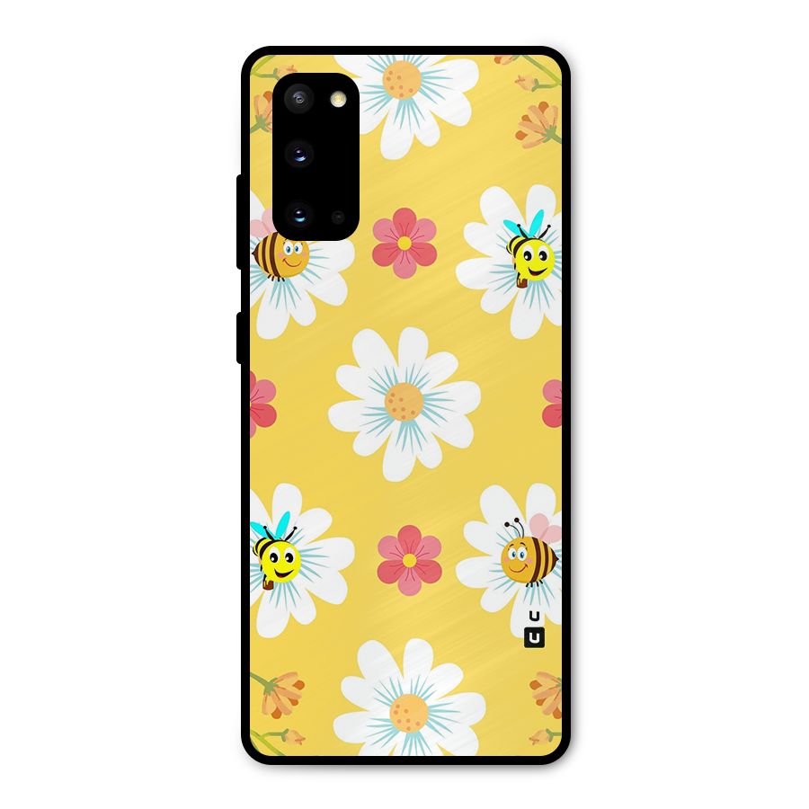 Happy Flowers Metal Back Case for Galaxy S20