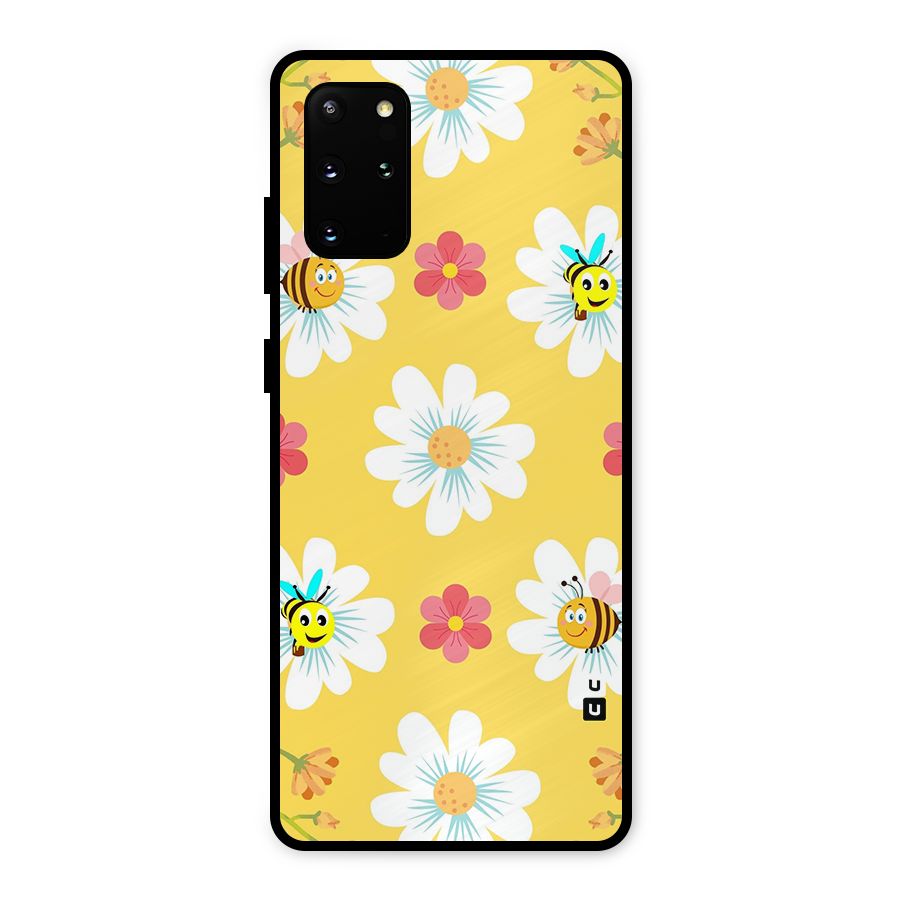 Happy Flowers Metal Back Case for Galaxy S20 Plus