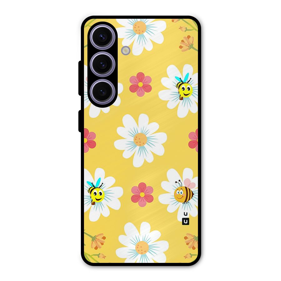 Happy Flowers Metal Back Case for Galaxy S24