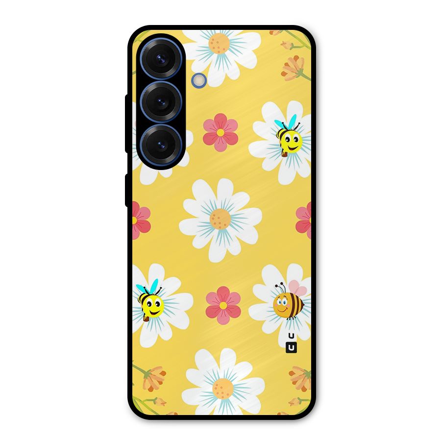 Happy Flowers Metal Back Case for Galaxy S25