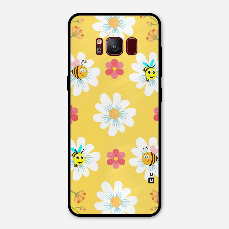 Happy Flowers Metal Back Case for Galaxy S8