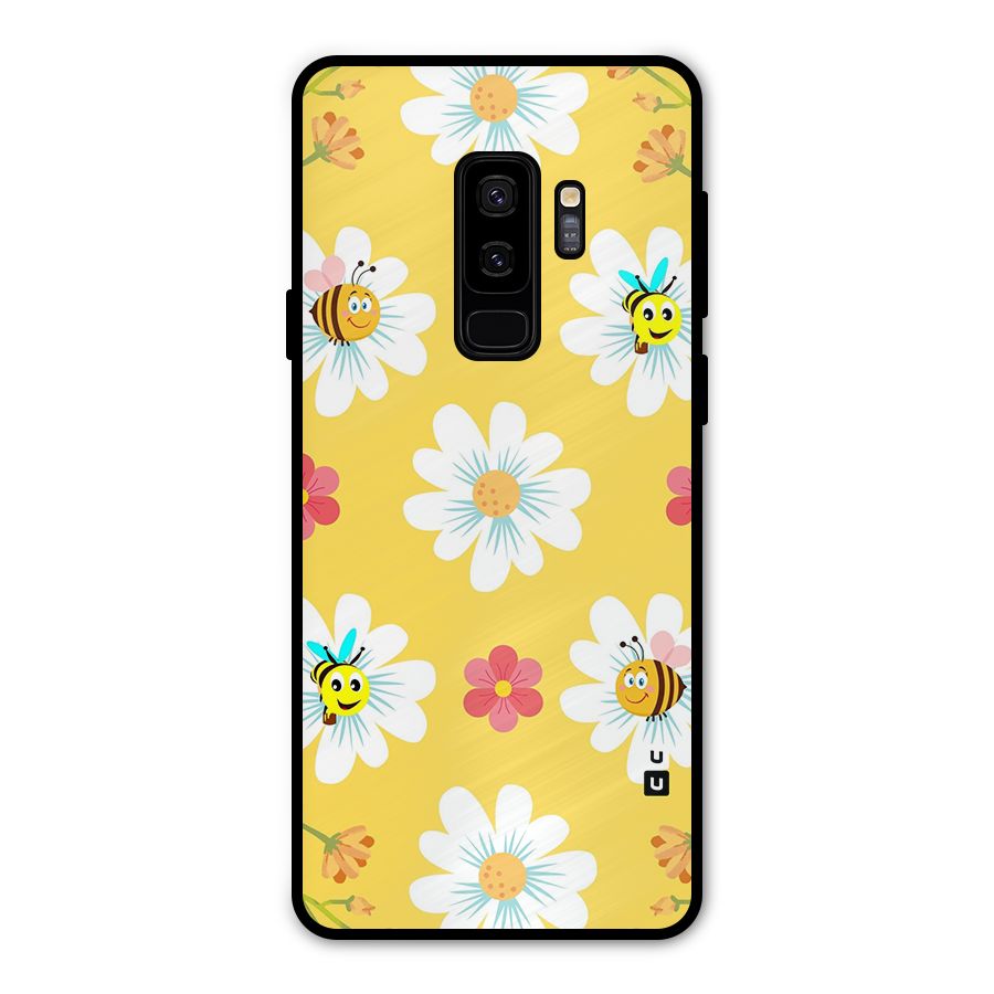 Happy Flowers Metal Back Case for Galaxy S9 Plus