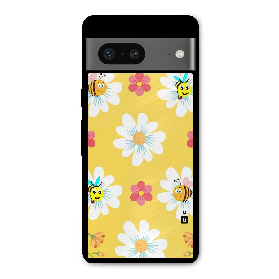 Happy Flowers Metal Back Case for Google Pixel 7