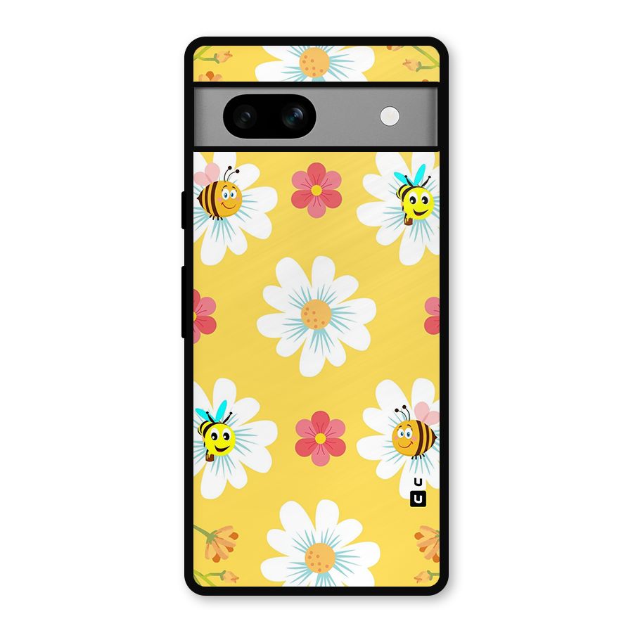 Happy Flowers Metal Back Case for Google Pixel 7a