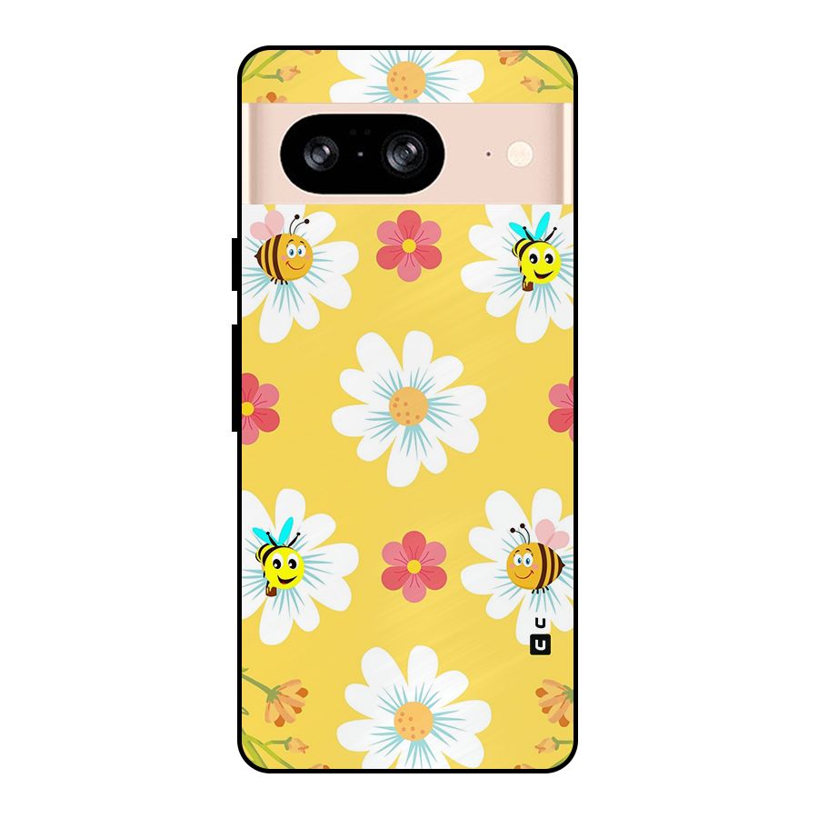 Happy Flowers Metal Back Case for Google Pixel 8