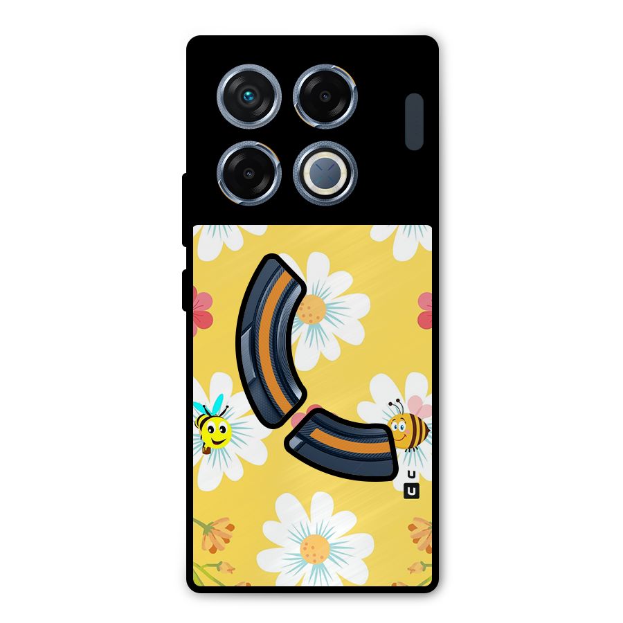 Happy Flowers Metal Back Case for Infinix GT 20 Pro