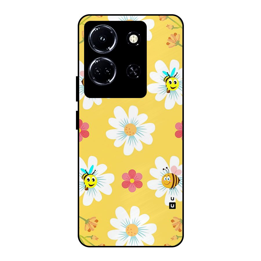 Happy Flowers Metal Back Case for Infinix Note 30 5G