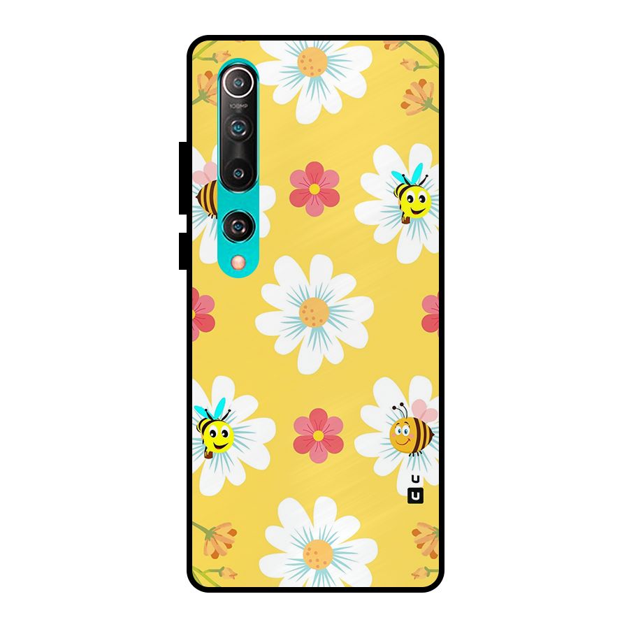 Happy Flowers Metal Back Case for Mi 10