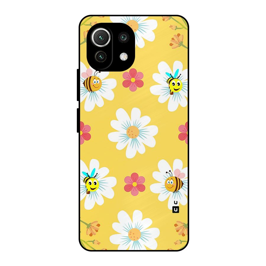 Happy Flowers Metal Back Case for Mi 11 Lite