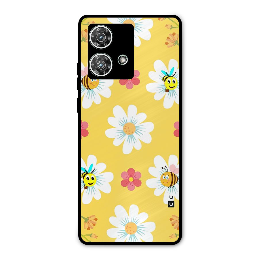 Happy Flowers Metal Back Case for Motorola Edge 40 Neo