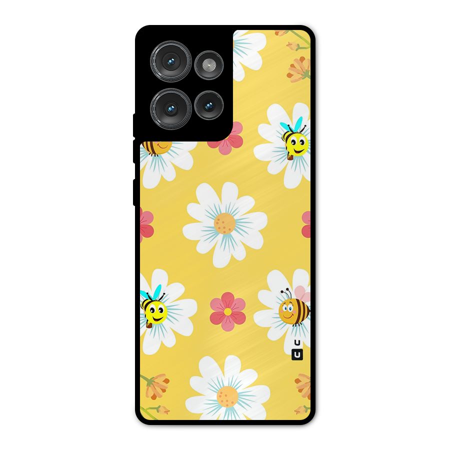 Happy Flowers Metal Back Case for Motorola Edge 50