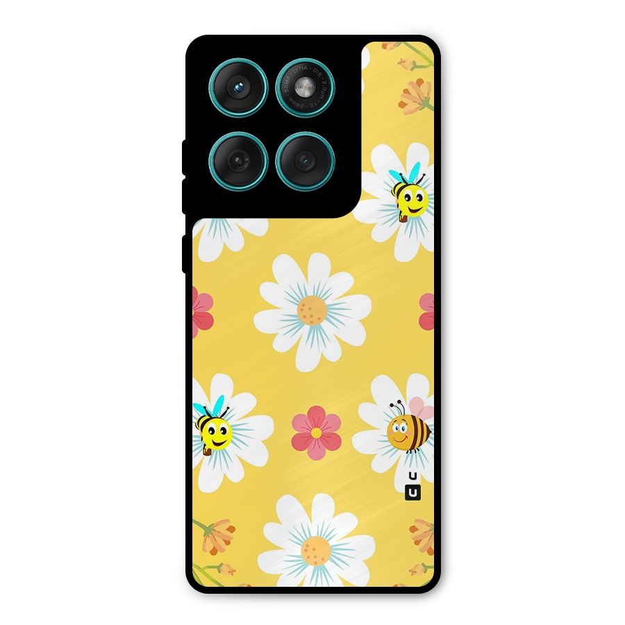 Happy Flowers Metal Back Case for Motorola Edge 60 Fusion