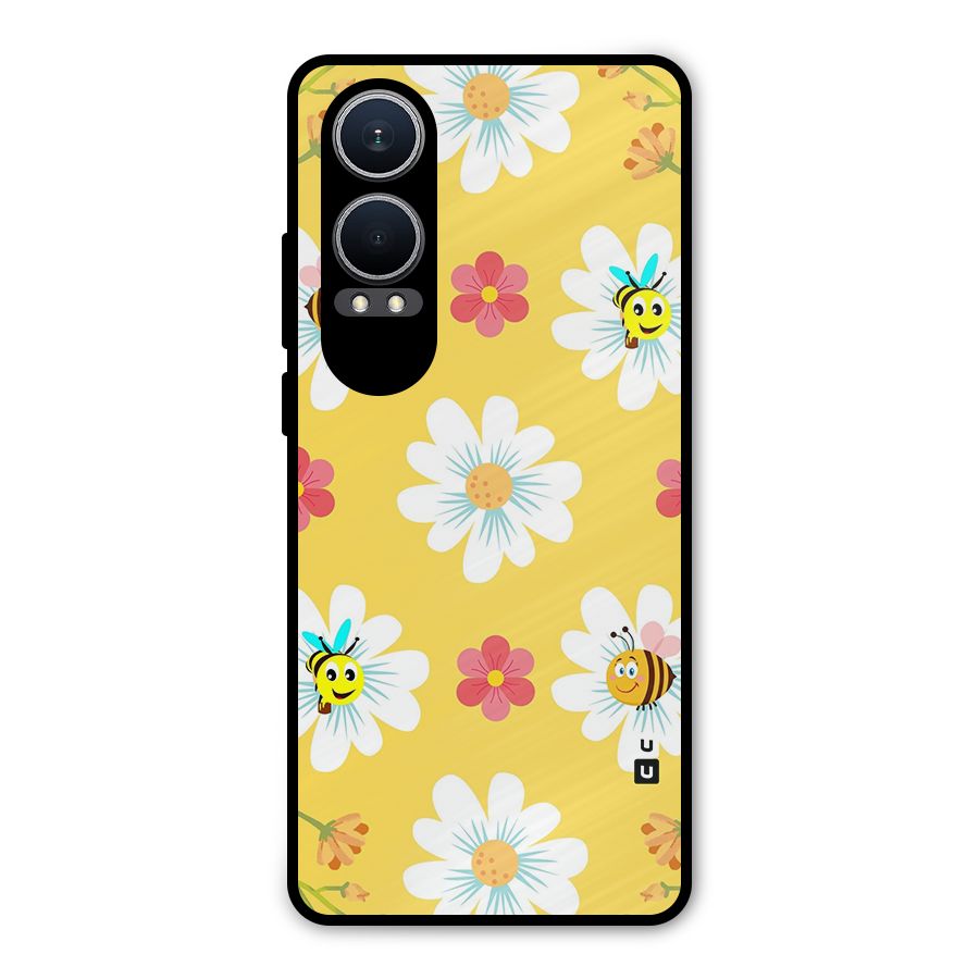 Happy Flowers Metal Back Case for OnePlus Nord CE4 Lite
