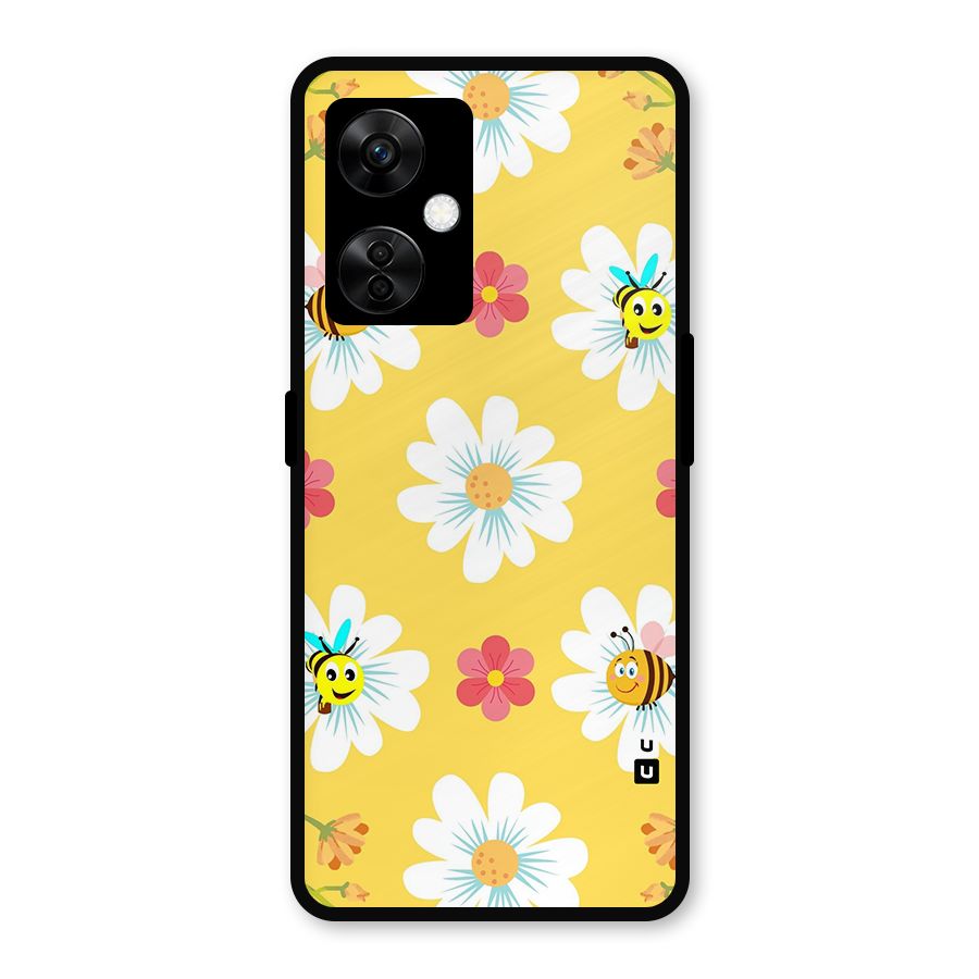 Happy Flowers Metal Back Case for OnePlus Nord CE 3 Lite
